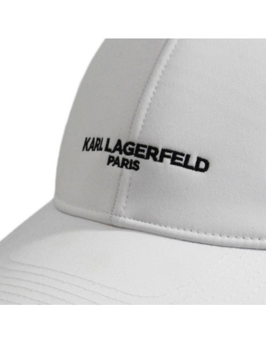 Czapka z daszkiem karl lagerfeld paris strapback biała - l5wh7947-wht