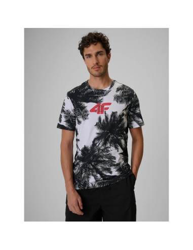 T-shirt regular z nadrukiem męski 4f 4frss26ttshm4302-20a