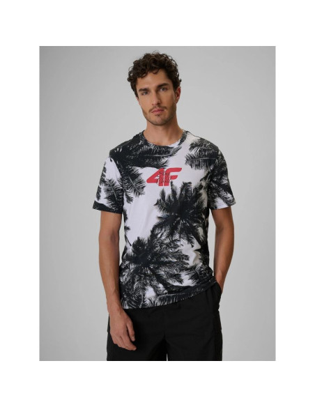 T-shirt regular z nadrukiem męski 4f 4frss26ttshm4302-20a