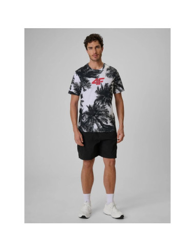 T-shirt regular z nadrukiem męski 4f 4frss26ttshm4302-20a