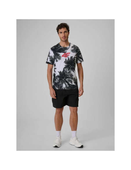 T-shirt regular z nadrukiem męski 4f 4frss26ttshm4302-20a