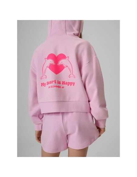 Bluza dresowa loose z kapturem dziewczęca 4f 4fjrss26tswsf2936-56s