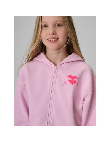 Bluza dresowa loose z kapturem dziewczęca 4f 4fjrss26tswsf2936-56s