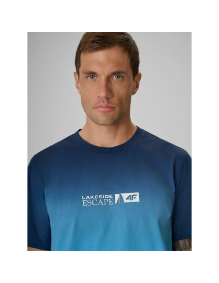 T-shirt regular z nadrukiem męski 4f 4frss26ttshm3995-31s