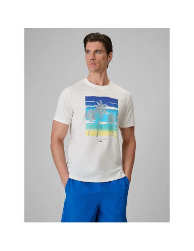 T-shirt regular z nadrukiem męski 4f 4frss26ttshm4291-11s