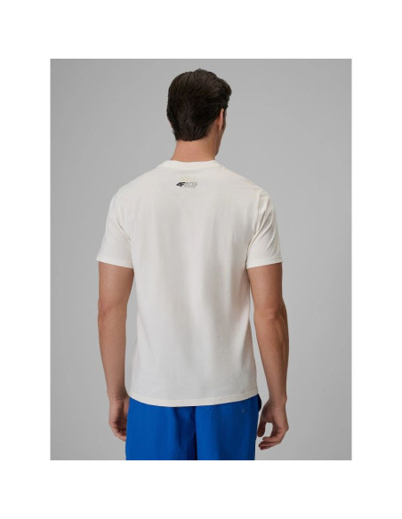 T-shirt regular z nadrukiem męski 4f 4frss26ttshm4291-11s