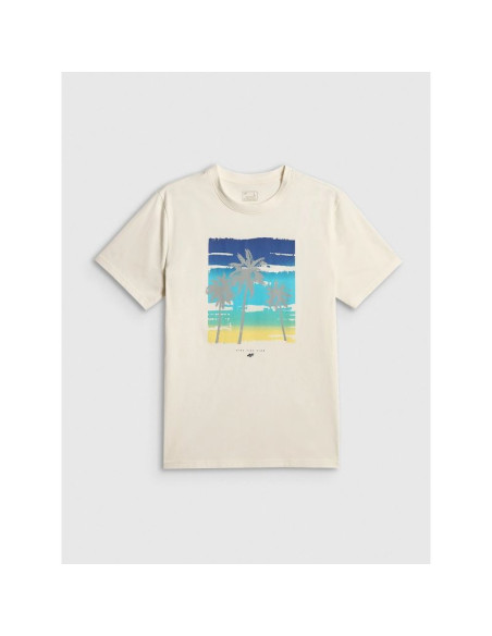 T-shirt regular z nadrukiem męski 4f 4frss26ttshm4291-11s