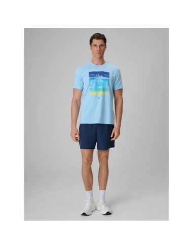 T-shirt regular z nadrukiem męski 4f 4frss26ttshm4291-34s