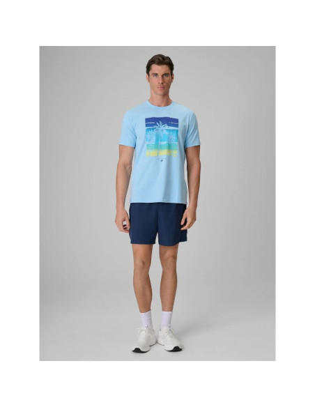T-shirt regular z nadrukiem męski 4f 4frss26ttshm4291-34s