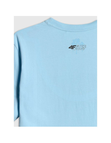 T-shirt regular z nadrukiem męski 4f 4frss26ttshm4291-34s