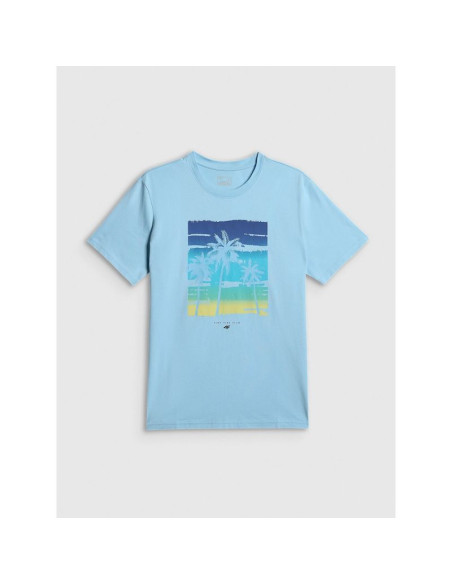 T-shirt regular z nadrukiem męski 4f 4frss26ttshm4291-34s