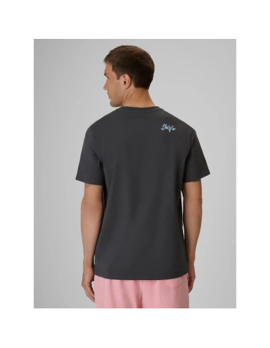 T-shirt regular z nadrukiem męsk 4f 4frss26ttshm4292-22s