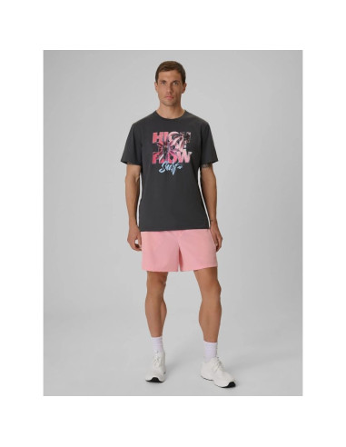 T-shirt regular z nadrukiem męsk 4f 4frss26ttshm4292-22s