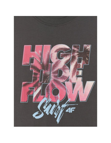 T-shirt regular z nadrukiem męsk 4f 4frss26ttshm4292-22s