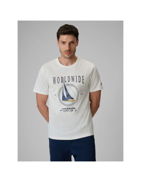 T-shirt regular z nadrukiem męski 4f 4frss26ttshm3993-11s