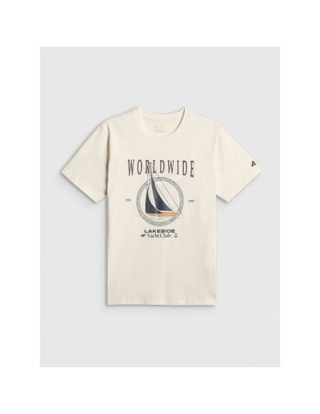 T-shirt regular z nadrukiem męski 4f 4frss26ttshm3993-11s