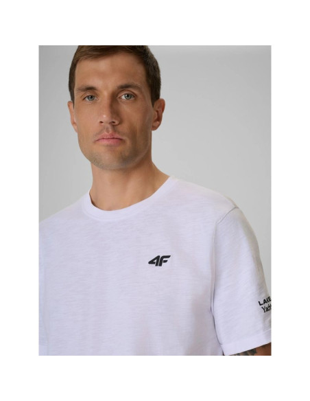 T-shirt regular gładki męski 4f 4frss26ttshm3994-10s