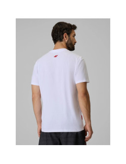 T-shirt regular z nadrukiem męski 4f 4frss26ttshm4039-10s 2