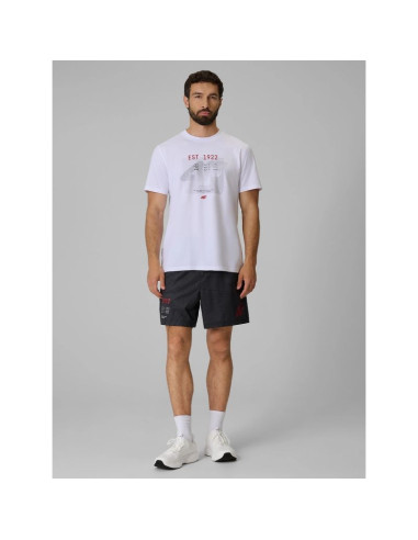 T-shirt regular z nadrukiem męski 4f 4frss26ttshm4039-10s