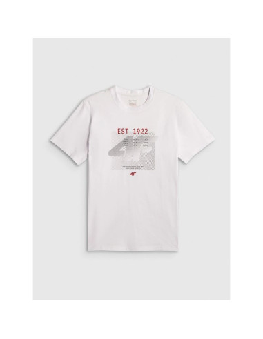 T-shirt regular z nadrukiem męski 4f 4frss26ttshm4039-10s