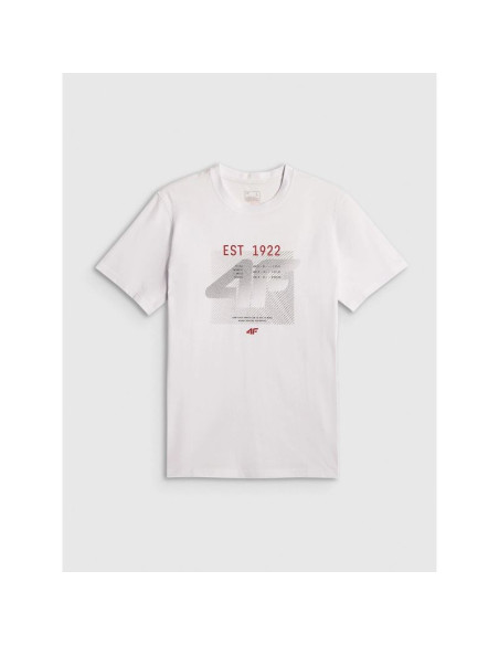 T-shirt regular z nadrukiem męski 4f 4frss26ttshm4039-10s