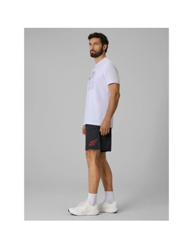 T-shirt regular z nadrukiem męski 4f 4frss26ttshm4039-10s