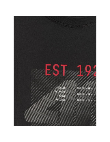 T-shirt regular z nadrukiem męski 4f 4frss26ttshm4039-20s