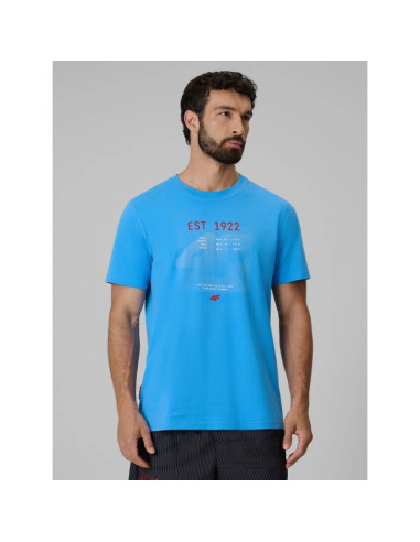 T-shirt regular z nadrukiem męski 4f 4frss26ttshm4039-33s