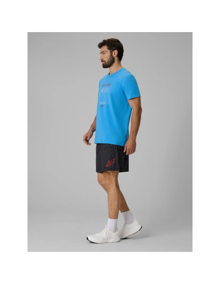 T-shirt regular z nadrukiem męski 4f 4frss26ttshm4039-33s