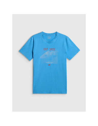 T-shirt regular z nadrukiem męski 4f 4frss26ttshm4039-33s