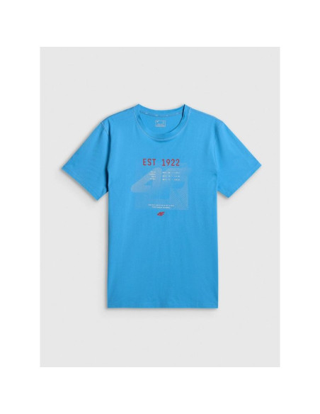 T-shirt regular z nadrukiem męski 4f 4frss26ttshm4039-33s