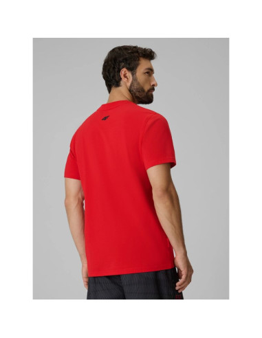 T-shirt regular z nadrukiem męski 4f 4frss26ttshm4039-62s