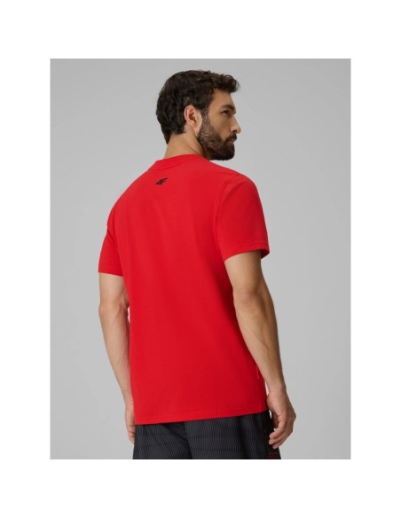 T-shirt regular z nadrukiem męski 4f 4frss26ttshm4039-62s