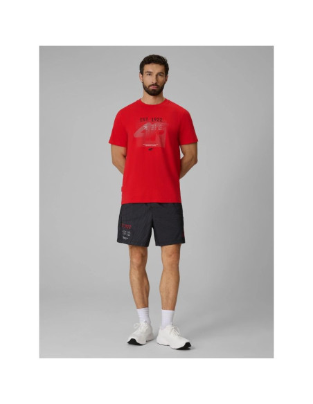T-shirt regular z nadrukiem męski 4f 4frss26ttshm4039-62s