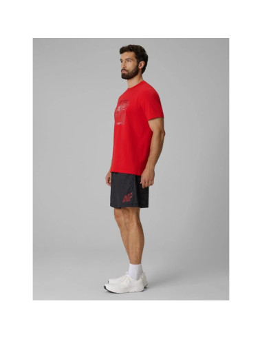 T-shirt regular z nadrukiem męski 4f 4frss26ttshm4039-62s