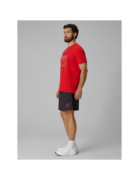 T-shirt regular z nadrukiem męski 4f 4frss26ttshm4039-62s