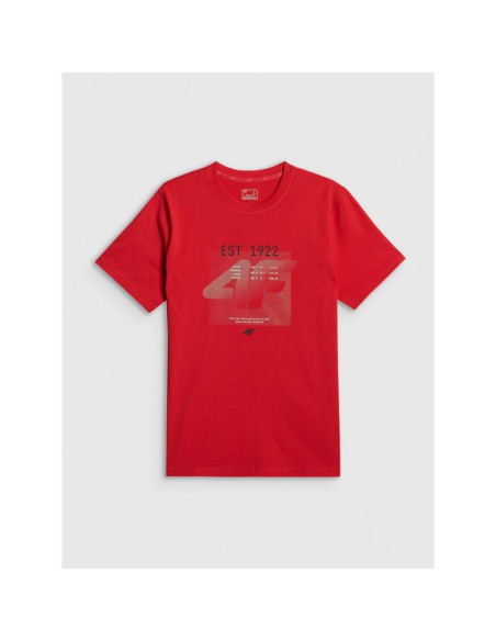 T-shirt regular z nadrukiem męski 4f 4frss26ttshm4039-62s
