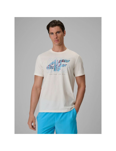 T-shirt regular z nadrukiem męski 4f 4frss26ttshm4295-11s