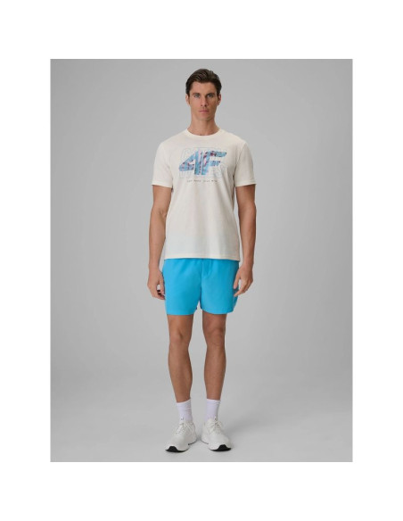 T-shirt regular z nadrukiem męski 4f 4frss26ttshm4295-11s