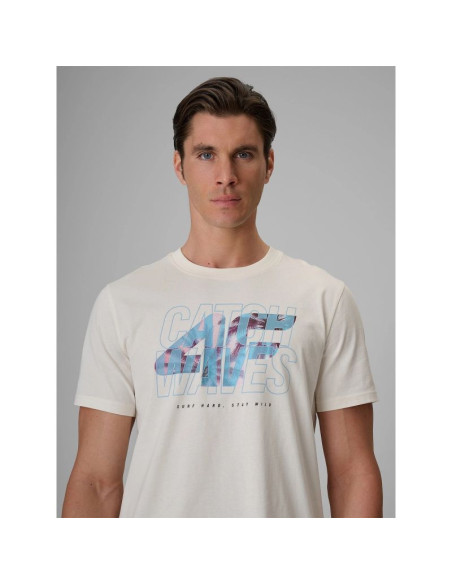 T-shirt regular z nadrukiem męski 4f 4frss26ttshm4295-11s