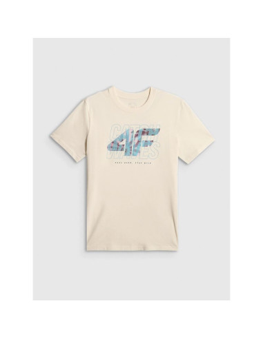 T-shirt regular z nadrukiem męski 4f 4frss26ttshm4295-11s