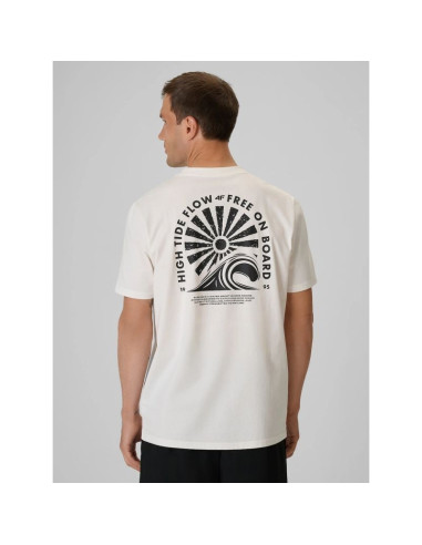 T-shirt relaxed z nadrukiem męski 4f 4frss26ttshm4296-11s