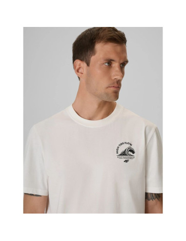 T-shirt relaxed z nadrukiem męski 4f 4frss26ttshm4296-11s