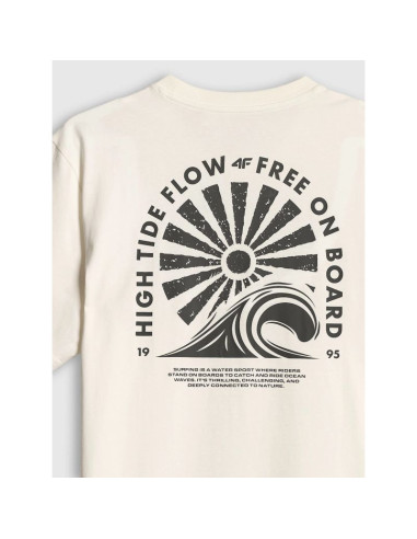 T-shirt relaxed z nadrukiem męski 4f 4frss26ttshm4296-11s
