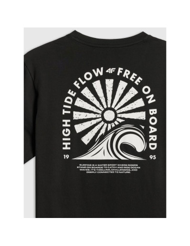 T-shirt relaxed z nadrukiem męski 4f 4frss26ttshm4296-20s