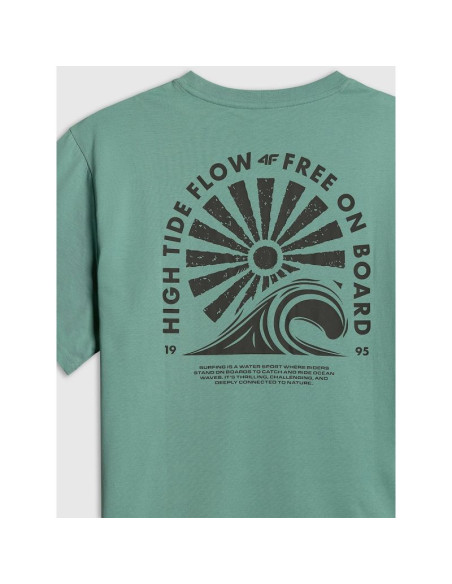 T-shirt relaxed z nadrukiem męski 4f 4frss26ttshm4296-47s