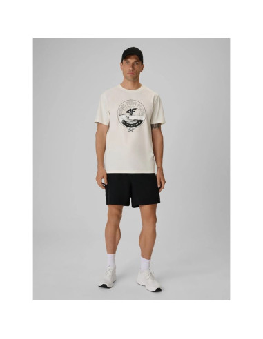 T-shirt regular z nadrukiem męski 4f 4frss26ttshm4298-11s