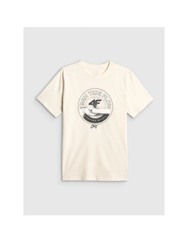T-shirt regular z nadrukiem męski 4f 4frss26ttshm4298-11s