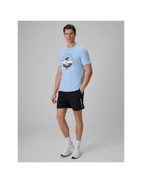 T-shirt regular z nadrukiem męski 4f 4frss26ttshm4298-34s