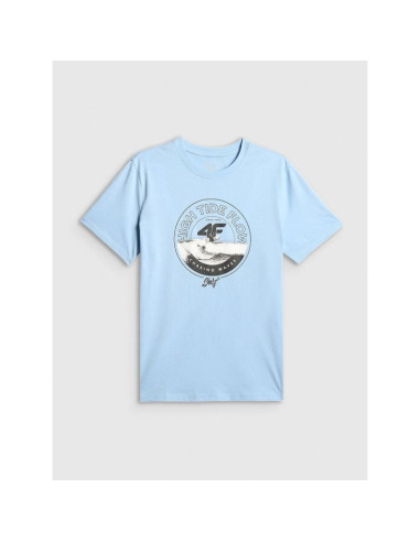 T-shirt regular z nadrukiem męski 4f 4frss26ttshm4298-34s